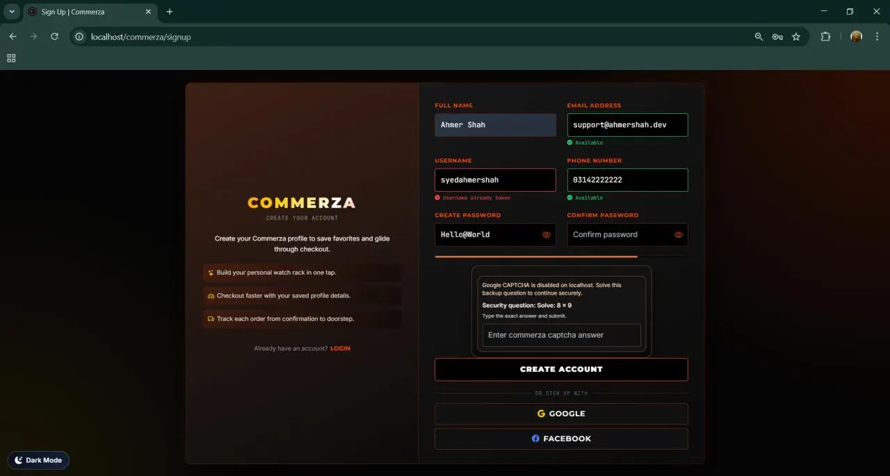 Signup — validation and email verification