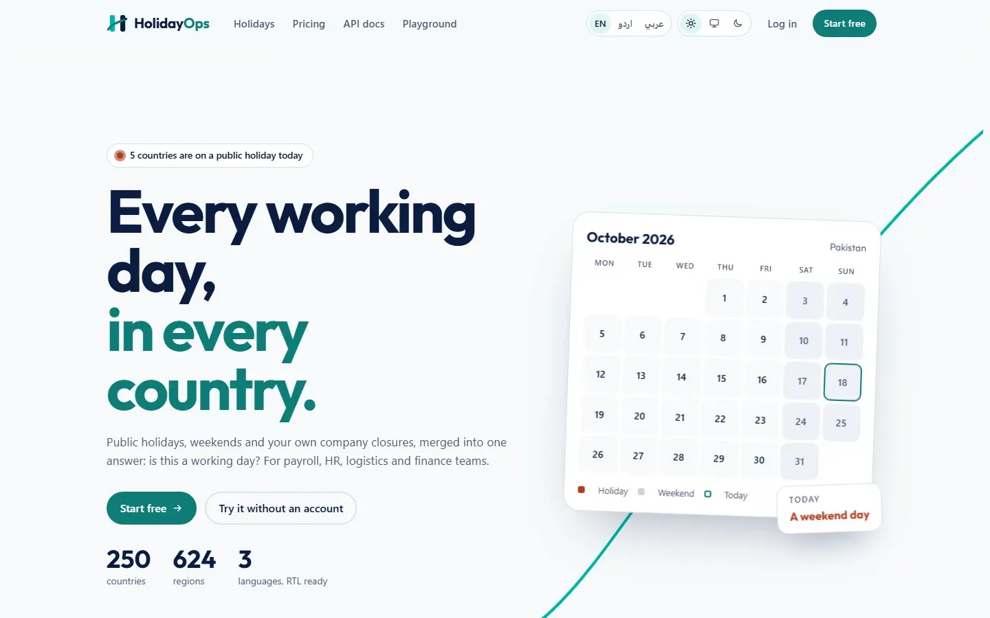 Light theme — the same tokens in daylight